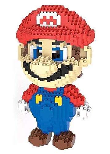 QSSQ Super Mario Bros Mini Bloques De Construcción De Juguetes, Rompecabezas 3D para Los Niños, Realista Modelo Juego De Colección De Decorativo,Red Mario
