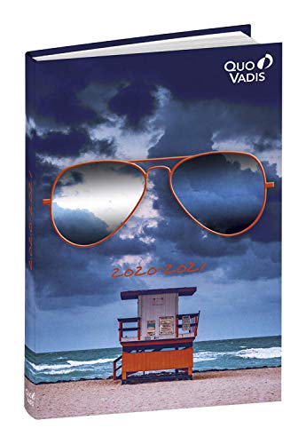 Quo Vadis 1281694Q - Agenda Escolar 2020/2021, 1 día por página Multilingüe, 12 x 17 cm, Colección Reflect diseño Gafas