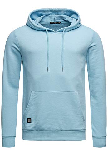 Red Bridge Sudadera Unicolor con Capucha de algodón para Hombre Azul Claro