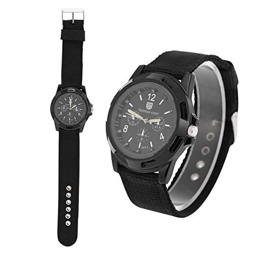 Reloj de pulsera digital electrónico para hombre Reloj de pulsera resistente para mujer de moda de nylon Relojes de pulsera de moda de moda masculina(Black)