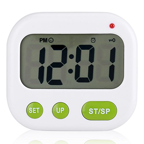 Reloj Despertador Digital, música/vibración LCD Digital Reloj Despertador electrónico Volumen de Alarma Ajustable Temporizador de Reposo