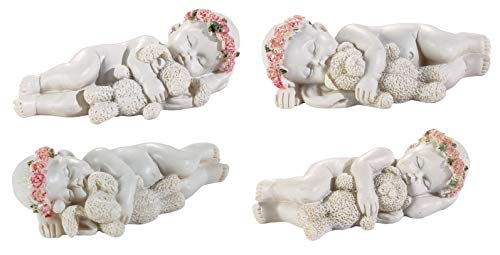 Reproduction - Figura decorativa de resina, caja de 12 bebes ángeles con peluche 2,5/7,5/3 cm Reproduction - Figura decorativa de resina, caja de 12 bebes ángeles con peluche 2,5/7,5/3 cm