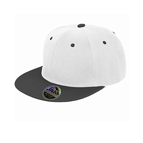 Result - Gorra/Visera Unisex Visera plana original 2 colores Modelo Bronx Core con cierre Snapback (Talla Única/Blanco/Negro) Result - Gorra/Visera Unisex Visera plana original 2 colores Modelo Bronx Core con cierre Snapback (Talla Única/Blanco/Negro)