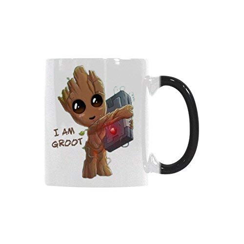R&H Gift Idea Funny Mugs - I'm Groot Coffee Mug Morphing Changing Color Heat Reveal Tea Cup 11 Oz