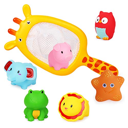 Richgv Juguetes de Natación del Flotante, Baño Mini Canasta a Los Niños Niña, Animales Marinos Coloridos para Bebés Baño Pi Richgv Juguetes de Natación del Flotante, Baño Mini Canasta a Los Niños Niña, Animales Marinos Coloridos para Bebés Baño Pi
