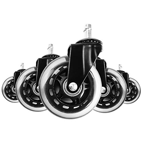 Ruedas para Silla de Oficina de 11MM - Set de 5 Ruedas de Repuesto Para Sillas - Ruedas de Repuesto Giratorias de Alta Resistencia Con Sistema de Frenos único, Caster Silencioso Rolling Ruedas para Silla de Oficina de 11MM - Set de 5 Ruedas de Repuesto Para Sillas - Ruedas de Repuesto Giratorias de Alta Resistencia Con Sistema de Frenos único, Caster Silencioso Rolling