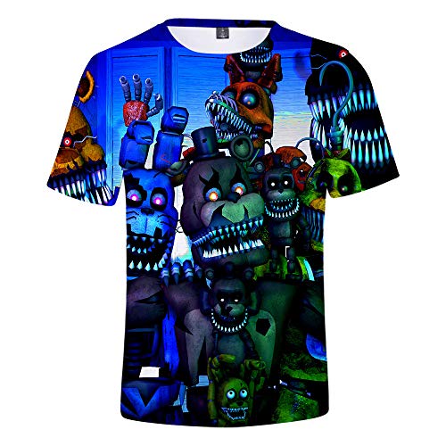 SalmophC Five Nights at Freddy'S Bear Camisetas con Estampado 3D Tops de Verano Camisetas para niños Niñas Mujeres Hombres