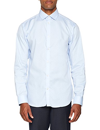 SELECTED HOMME Shdonenew-Mark Shirt LS Camisa, Azul (Light Blue Pattern:Diamond Jacquard), X-Large para Hombre