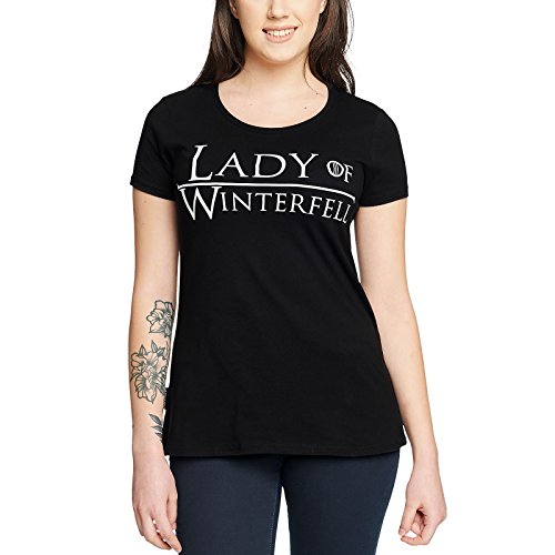 Señora de Invernalia Camiseta de Las señoras la Casa Stark Negro para el Juego de Tronos Ventiladores de algodón Elbenwald - XS Señora de Invernalia Camiseta de Las señoras la Casa Stark Negro para el Juego de Tronos Ventiladores de algodón Elbenwald - XS