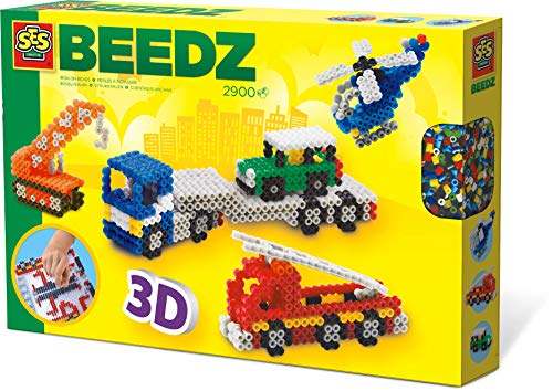 SES Creative Beedz SES: Cuentas para Planchar vehículos en 3D - Kits de Mosaico (5 año(s), Niño/niña, Preescolar, Multicolor, 2900 Pieza(s), Países Bajos)