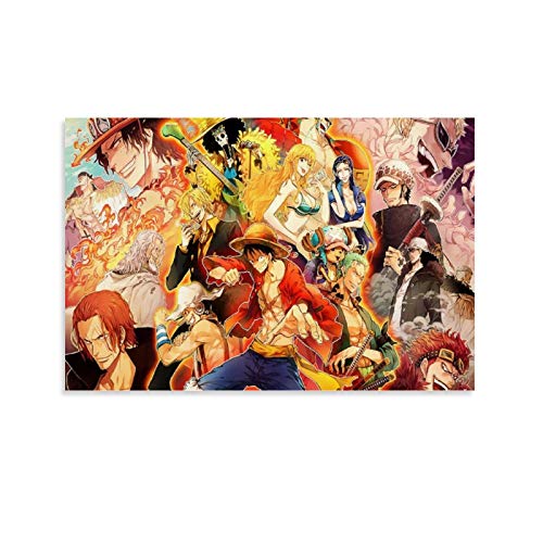 SHEFEI 7661-One Piece All Characters Póster decorativo lienzo de pared arte de sala de estar, dormitorio pintura 50 x 75 cm