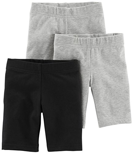 Simple Joys by Carter's - Pantalones cortos para bicicleta (3 unidades) ,Negro, gris ,24 meses