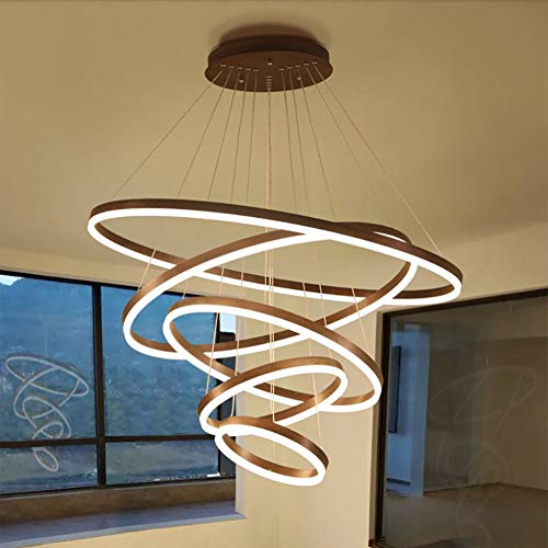 Simple Round Living Room Chandelier Style Chandelier Creative Personalidad LED Duplex Escalera Araña Acrílico Lámpara Colgante Decorativa