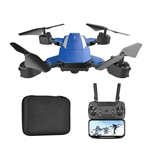Solustre F84 300000 Píxeles Fotografía Drone Quadcopter Plegable Mini Drone con Cámara RC Quadcopter con Bolsa de Almacenamiento Regalo de Cumpleaños para Amigos (Azul)