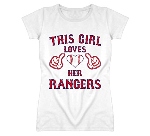 South Beach Women's This Girl Loves Her Texas Rangers Heart T-Shirt