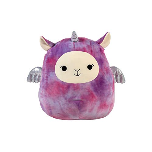 Squishmallows Peluche, Color Lucy-May The Purple Tie Dye Llama pegacorn, 40 cm (Kelly Toy SQK0134)