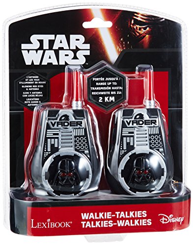 Star Wars Par de walkie talkies, Rango transmisión 2 km, Color Negro y Rojo (Lexibook TW35SW)