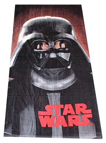 StarWars Toallas de mano de 140 x 70 cm, toallas de playa, toallas de baño de 100% algodón, diferentes diseños con motivos conocidos de las películas, para niños (Dart Vader Rogue One)