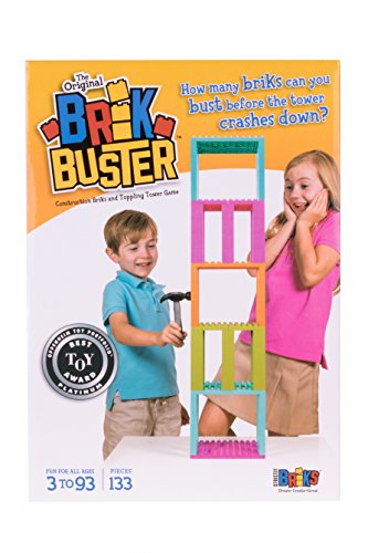 Strictly Briks - Brik Buster - Juego de 133 Piezas para Construir Torres y Luego tirarlas - Galardonado - Hecho por niños para niños de más de 3 años - para 2 Jugadores