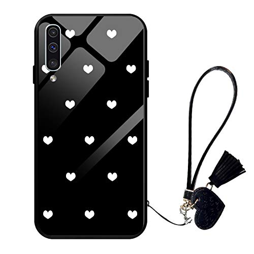 Suhctup Compatible con Samsung Galaxy S9/G960 Funda Vidrio Templado con Cordón Cuerda y Dibujos Diseño Carcasa TPU Cuadro Suave Bumper Anti-Choques Anti-Arañazos Cover,Amor 6