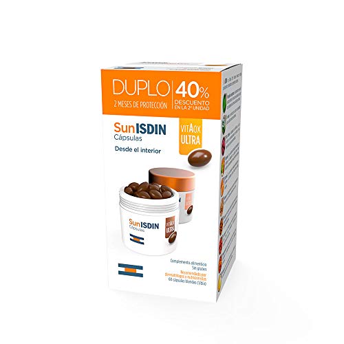 SunISDIN Cápsulas Orales, DUPLO 60 Unidades, Vitamina D, Complemento Alimenticio que Contribuye a Preparar la Piel para la Exposición Solar (690014539) SunISDIN Cápsulas Orales, DUPLO 60 Unidades, Vitamina D, Complemento Alimenticio que Contribuye a Preparar la Piel para la Exposición Solar (690014539)