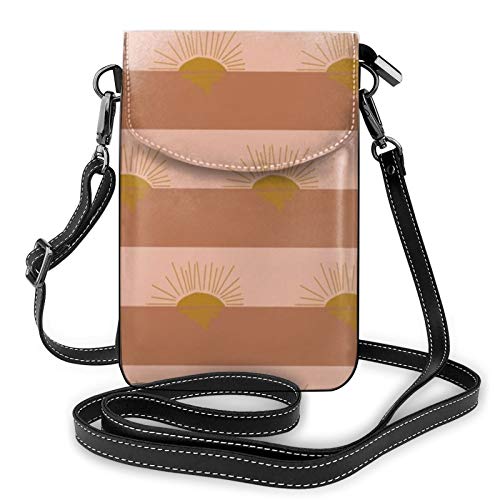 Sunset Golden Terra - Bolso bandolera de piel para teléfono móvil, ligero, para mujer, para viajes de compras