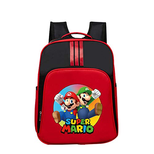 Super Mario Mochila Casual Mochila Exquisita Mochila Escolar Primaria para niñas, niños, Dibujos Animados, patrón, Bolsa de Deporte de Viaje Unisex (Color : Red03, Size : 32 X 14 X 40cm)