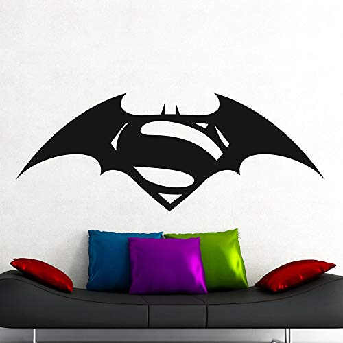 Superhero Comic Wall Sticker Bat Logo Wall Sticker Home Decoración Interior Vinilo Impermeable Mural