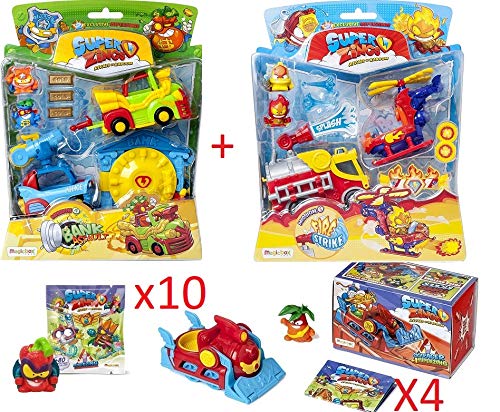 SuperZings Serie 5 - Pack Sorpresa con 16 Pcs De Juguetes y Regalos para Niños y Niñas - Contiene 10 Sobres One Pack y 4 Skyracers (Mission)