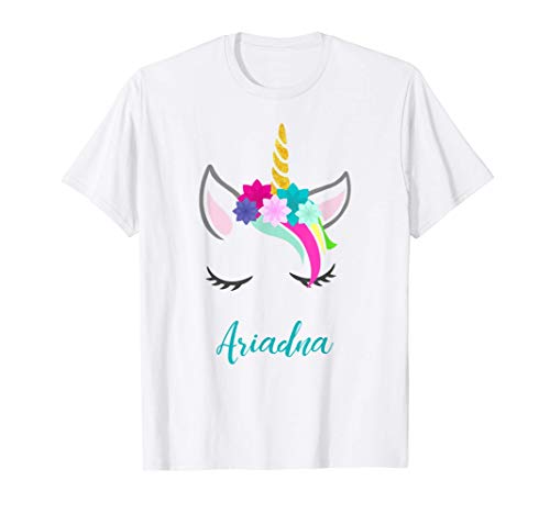 T-Shirt Personalizada Nombre Ariadna Unicornio Camiseta