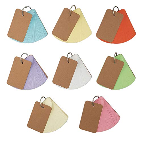 Tarjetas de Estudio de Papel, 400 Piezas Tarjetas Flash Carpeta de Papel Kraft Anillo Fácil de Voltear Tarjeta de Estudio para Récord Memo Scratch Pads de Notas Cartulina Tarjetas de Estudio de Papel, 400 Piezas Tarjetas Flash Carpeta de Papel Kraft Anillo Fácil de Voltear Tarjeta de Estudio para Récord Memo Scratch Pads de Notas Cartulina