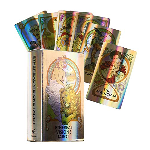 Tarot de Ethereal Visions: 78Cards, Guía PDF en línea, Juegos de Mesa holográficos de Land Adivinación para Adultos y niños Juego de Mesa Dobble Playing Card Tarot de Ethereal Visions: 78Cards, Guía PDF en línea, Juegos de Mesa holográficos de Land Adivinación para Adultos y niños Juego de Mesa Dobble Playing Card