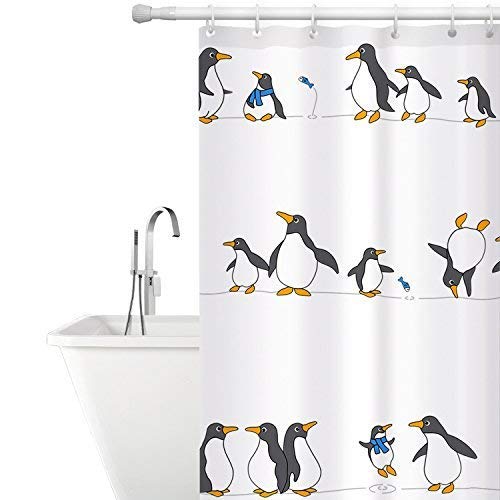 Tatkraft Penguins Cortina Ducha de Tela Impermeable Resistente al Moho 180x180cm con 12 Anillas Custom Design Tatkraft Penguins Cortina Ducha de Tela Impermeable Resistente al Moho 180x180cm con 12 Anillas Custom Design
