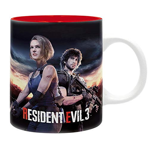 Taza de café de Resident Evil, con el logotipo de RE 3 Remake, en caja de regalo