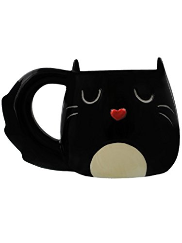 Taza de gato Shaped, color negro