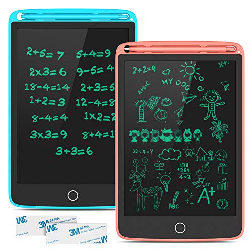 Tecboss Tableta de Escritura LCD, 8,5" Pulgadas Tableta Gráfica con 4 Imanes, Tablero de Dibujo Pizarras para Oficina en Casa Escuela, 2 Paquetes