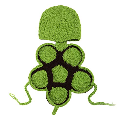 Tenflyer Estilo lindo de la tortuga para bebé Atrezzo fotografía del recién nacido hecho a mano de ganchillo Beanie Hat ropa de bebé (Cian) Tenflyer Estilo lindo de la tortuga para bebé Atrezzo fotografía del recién nacido hecho a mano de ganchillo Beanie Hat ropa de bebé (Cian)