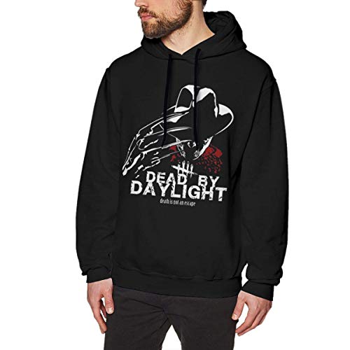 Tengyuntong Hombre Sudaderas con Capucha, Sudaderas, Men's Hooded Sweatshirt Pullover Dead-by-Daylight Cool Personality Design Black