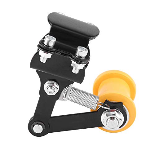 Tensor de cadena de motocicleta universal, tensor de cadena de ajuste, perno en accesorios modificados con rodillo(Negro)