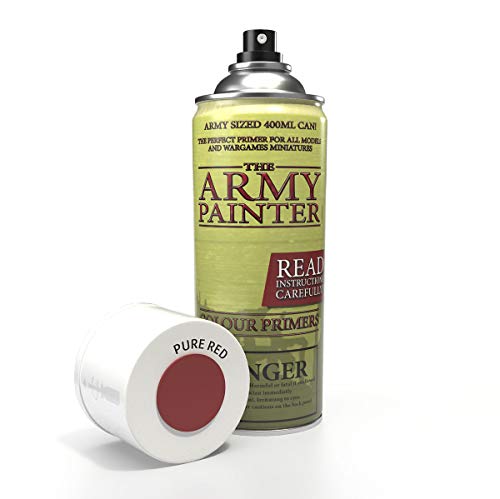 The Army Painter | Colour Primer | Pure Red | 400 mL | Espray Acrílico | Base para Pintura de Modelos Miniatura | Rojo
