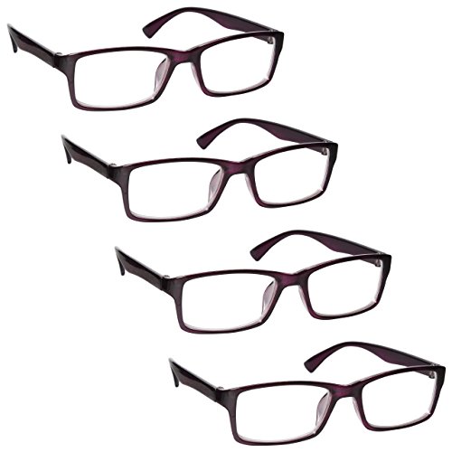 The Reading Glasses Company Gafas De Lectura Púrpura Lectores Valor Pack 4 Estilo Diseñador Hombres Mujeres Rrrr92-5 +2,50 4 Unidades 88 g