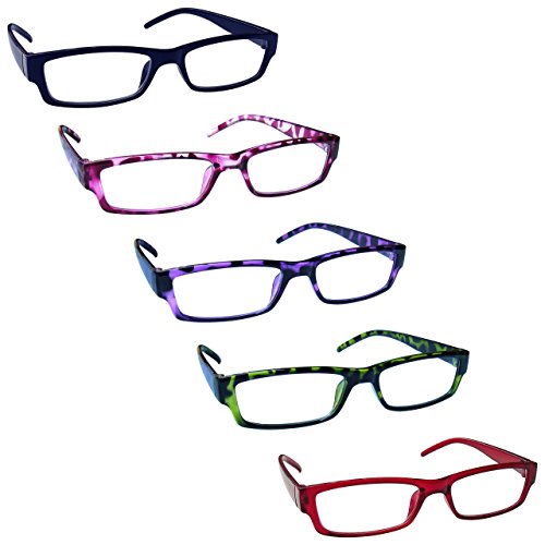 The Reading Glasses Company Gafas De Lectura Valor Pack 5 Ligero Hombres Mujeres Azul Rosa Púrpura Verde Rojo Rrrrr32-3456Z +3,00 5 Unidades 106 g