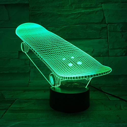 The Skateboard Sliding Plate 3d Lamp Battery Operated Modern Gift For Infant Led Night Light Lamp Decorative