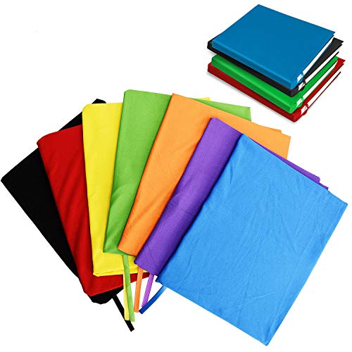TOBWOLF - Fundas elásticas para libros con etiqueta adhesiva, lavables, duraderas, para libros de texto de hasta 9 x 14 pulgadas, varios colores