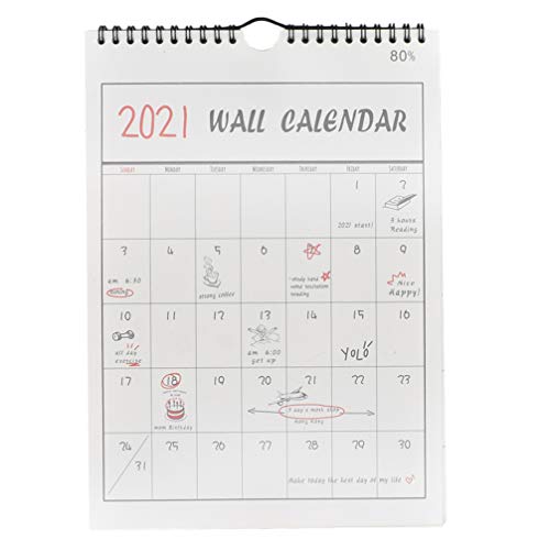 Tomaibaby - Calendario de pared simple de 16 meses, septiembre 2020-diciembre 2021 8 x 11 cm, calendario mensual de planificación de calendario por cable para la escuela de oficina