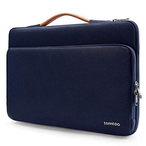 tomtoc 14" Maletín Portátil Protector de 360° para 15" New MacBook Pro con Touch Bar A1990 A1707, 14" ThinkPad X1 Yoga (1-4th Gen) y T-Series, 15" Surface Laptop 3, 14" HP 14-cm0002ns, Azúl Oscuro