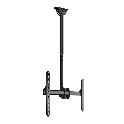 TOOQ LPCE1170TSLI-B - Soporte de Techo Extensible, Inclinable y Giratorio para Pantallas de 37" a 70", Rotación de 360°, hasta 50 Kg de Peso, VESA hasta 600x400, Color Negro