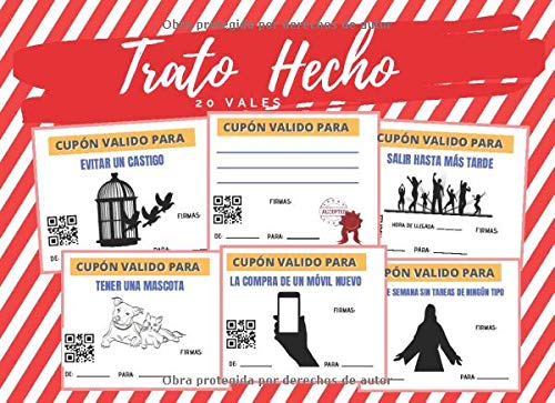 TRATO HECHO: LIBRO DE VALES PARA TUS HIJOS (COMPRAR MÓVIL, TENER MASCOTA...) CANJEABLES POR LEER, LIMPIAR... | ORIGINAL REGALO DE CUMPLEAÑOS PARA ... PARA EL DÍA DEL PADRE O DE LA MADRE.