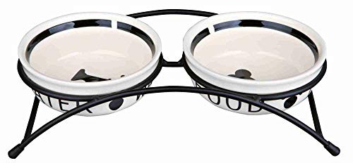 Trixie Eat On Feet - Juego de Cuencos con Soporte, Cerámica, color Blanco/Negro, 2 x 1.6 L, ø20 cm Trixie Eat On Feet - Juego de Cuencos con Soporte, Cerámica, color Blanco/Negro, 2 x 1.6 L, ø20 cm
