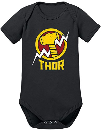 TShirt-People Body para bebé de Los Vengadores Thor negro 0-3 Meses